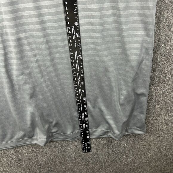 Nike Essential Emboss Polo Shirt Men’s XXL Gray Striped Dri-Fit Golf Performance - Picture 6 of 10
